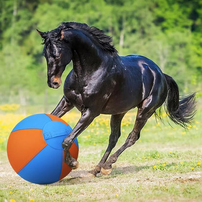 Herding Ball for Dogs and Horses - 18" Dog Herding Ball for Australian Shepherd Collie, Jolly Ball for Dogs Agility Equipment, Herding Ball Durable Bite-Resistant with Reinforced Stitching-Orange&Blue