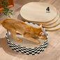 Cat Scratcher Box with 4 Cat Scratching Board Reversible Scratch Pad, Heavy Duty Corrugated Cardboard Pet Bed Lounger Kitty Scratchers for Indoor, Protects Furniture,Kittens Gifts-Large