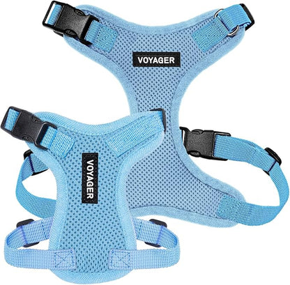 Voyager Step-in Pet Harness - All Weather Mesh, Adjustable Step in Harness for Cats and Dogs by Best Pet Supplies - Baby Blue, M