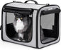 Pecute Dog Car Carrier Light Weight 19.7×16.9×14.8in, Dog Carrier Easy to Assemble, Dog Car Crate Portable and Breathable,Pet Carrier for Indoor and Outdoor, Dog Travel Crate with Curtain Gray