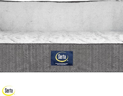 Serta Orthopedic Quilted Couch Dog Bed for Pets – Slate Gray (Small)