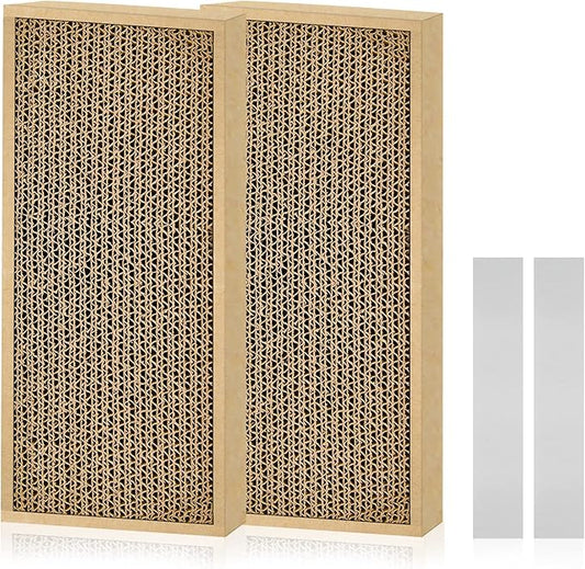 HappyFreeSX Splicing Cat Scratch Pad: Cat Scratchers for Indoor Cats and Kitten, 2 Pack Cat Scratching Pad, Cat Scratcher Cardboard, Cat Scratching Pad, Premium Scratch from Cats, Double-Sided Design