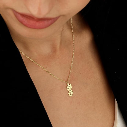 Personalized Cute Dog Cat Paw Name Necklace Forever Love Custom Heart Pendant Pet Name Necklace Gift for Pet Lovers