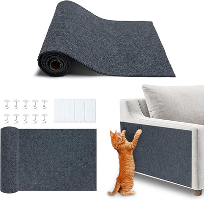 Best Pet Supplies Catify Cat Scratcher, Fun Interactive Scratchers, Posts, Poles, Claw Safe, Furniture Saver Indoor Play Support Natural Cat Behaviors Heavy Duty - Gray (39.4 x 15.8)