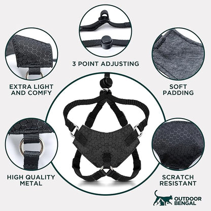 Houdini™ Escape Proof Cat Harness and Leash Set by OutdoorBengal – Red, Medium Cat Harness for Walking
