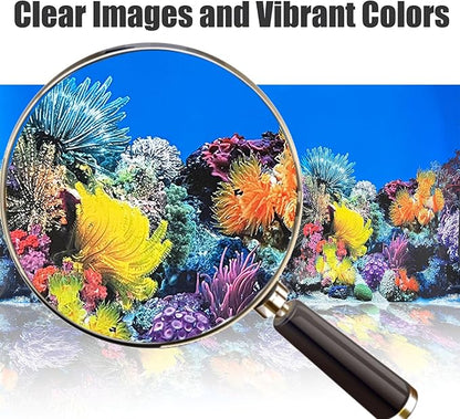 Fish Tank Background Sea Anemone Coral Theme Aquarium Background Poster Fish Backdrop for Aquarium Wallpaper Double-Sided Fish Tank Sticker Paper