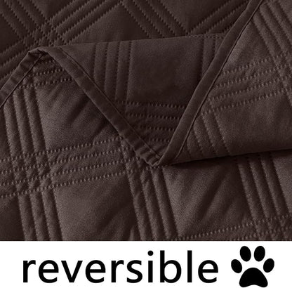 hyha Waterproof Dog Blanket, Reversible Pet Bed Blanket, Soft Sofa Couch Cover for Dogs Washable, Waterproof Pet Couch Covers for Sofa Puppy Cats Furniture Protector(40"x80", Chocolate/Chocolate)