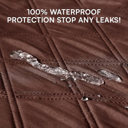 Luciphia 100% Waterproof Couch Cover Blanket for Dogs Anti-Slip Pet Couch Protector Sofa Mat Puppy Cat Blanket with Non-Slip Bottom, Coffee Brown, 30x70 Inch