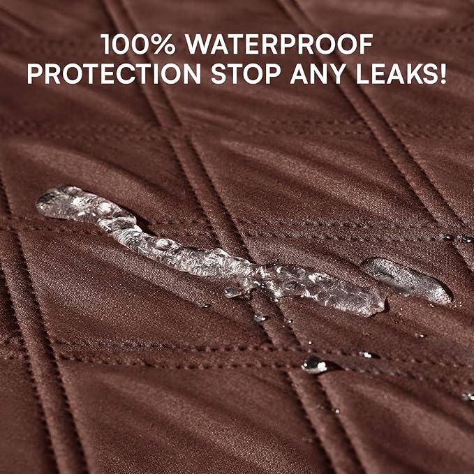 Luciphia 100% Waterproof Couch Cover Blanket for Dogs Anti-Slip Pet Couch Protector Sofa Mat Puppy Cat Blanket with Non-Slip Bottom, Coffee Brown, 52x82 Inch