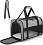 Airline Approved Pet Carrier for Cats & Small Dogs (Up to 18 Lbs) - Soft Sided Travel Carrier with Washable Pad (Grey)