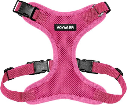 Voyager Step-in Pet Harness - All Weather Mesh, Adjustable Step in Harness for Cats and Dogs by Best Pet Supplies - Fuchsia, S