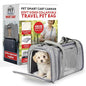dbest Products Pet Smart Cart Sport, Soft Sided Collapsible Cat Carrier Airline Approved with Mesh Panels and Easy Side/Top Loading, Grey