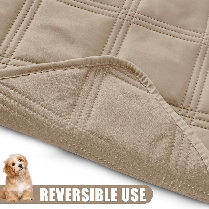Smiry Waterproof Dog Bed Cover Blanket 30x70, Soft Reversible Pet Blanket, Washable Leakproof Cats Dogs Couch Cover for Sofa, Couch, Furniture, Taupe/Taupe