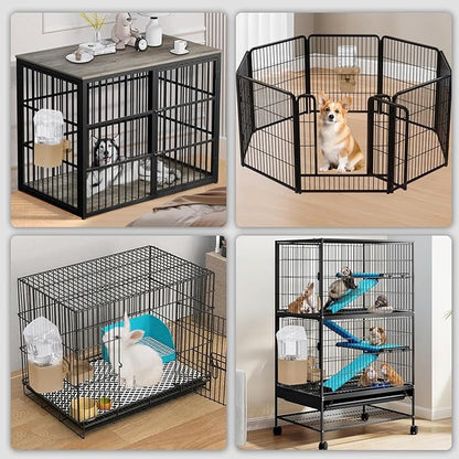 50 oz Rabbit Water Dispenser,Gravity Dog Water Bowl Dispenser for Cage,Auto Water Bottle for Ferret,Cat,Dog and Other Animals, Compatible with Widemouth Cages