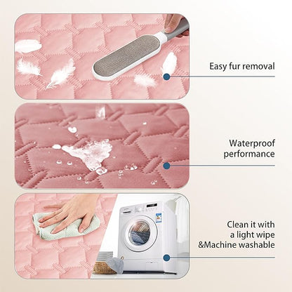 gogobunny 3X Stronger Waterproof Pet Blanket, Scratch Proof Furniture Protector for Dogs Cats, Reversible Cover 30x30 Inch, Dark Pink/Light Pink