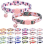 Breakaway Cat Collars for Girl Boy Cats, Spring Summer All Weather Cat Collar Personalized Pattern 2 Pack,Cute Classic Safety Buckles and Bells,Adjustable Printed Nylon Colorful Kitten Collar