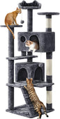 Yaheetech 62in Cat Tree Cat Tower for Indoor Kitty, Pet Furniture w/Double Condo, Scratching Posts, Multiple Platforms and Balls for Kittens, Dark Gray
