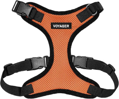 Voyager Step-in Pet Harness - All Weather Mesh, Adjustable Step in Harness for Cats and Dogs by Best Pet Supplies - Orange/Black Trim, M