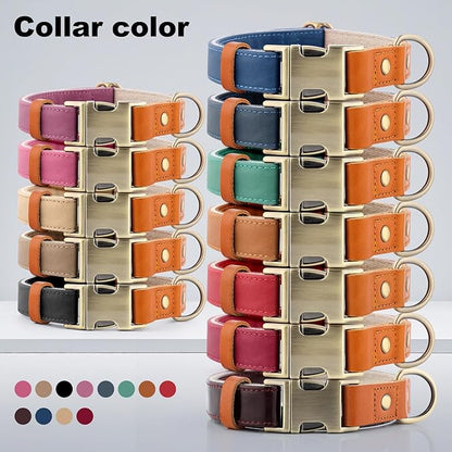 Plutus Pet Genuine Leather & Hemp Dog Collar – Adjustable Heavy Duty Pet Collar with Quick Release Metal Buckle, Soft & Stylish for Puppy and Small, Medium, Large Dogs (Royal Blue, S)