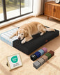 OhGeni Orthopedic Waterproof Top Surface & Machine Washable Dog Bed for Medium Large Pets, Cat Mat with 25D Egg Crate Foam, Non-Slip Bottom & Removable Cover, 36 Inches(Black)
