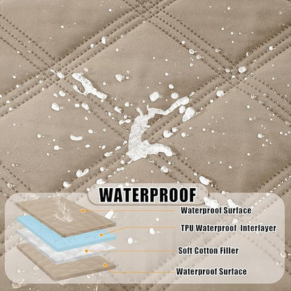 Smiry Waterproof Dog Bed Cover Blanket 68x82, Soft Reversible Pet Blanket, Washable Leakproof Cats Dogs Couch Cover for Sofa, Couch, Furniture, Taupe/Taupe