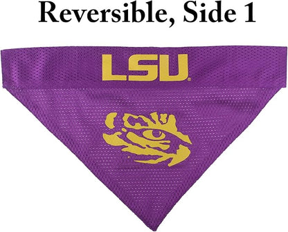 Pets First Collegiate Pet Accessories, Reversible Bandana, LSU Tigers, Small/Medium