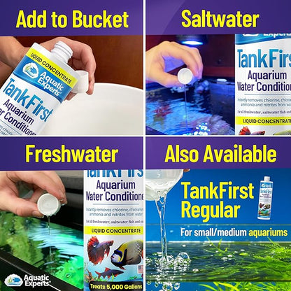 TankFirst Complete Aquarium Water Conditioner - Fish Water Conditioner, Instantly Removes Chlorine, Chloramines, and detoxifies Ammonia from Fish Tank (TankFirst Concentrate, 500 ml)