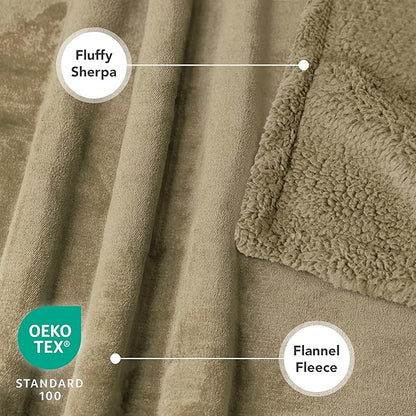 PetAmi Waterproof Dog Blanket for Medium Large Dog Puppy Cat Throw for Couch Cover Leakproof Protection, Sherpa Fleece, Reversible Soft Washable 60x40 Taupe Taupe