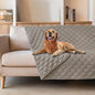 gogobunny 3X Stronger Waterproof Pet Blanket, Scratch Proof Furniture Protector for Dogs Cats, Reversible Cover 68x82 Inch, Dark Stone