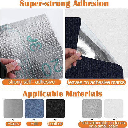 Cat Scratch Pads for Indoor Cats - 100" x 15.8" Trimmable Self-Adhesive Couch Corner Protectors for Cats, DIY Climbing Couch Protector for Scratch Post Cat Tree Shelves Wall (Dark Blue)