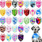 30 Pack Large Tie Dye Dog Bandanas Stitch Dog Bandana Bulk Reversible Print One Side XXL Polyester Scarves Party Grooming L