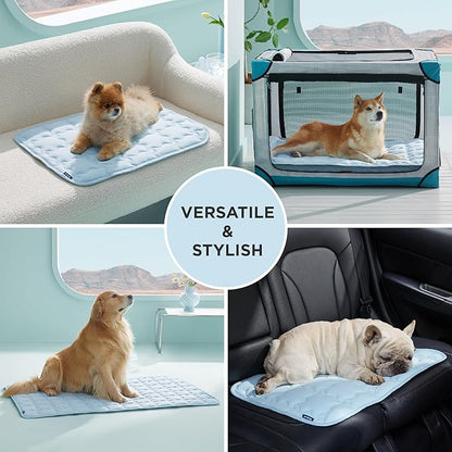 Bedsure Cooling Mat for Large Dogs – 35x23 Thin Washable Cooling Pet Pad for Puppy, QMAX>0.5, Portable Kennel Puppy Bed for Summer, Non-Slip Summer Crate Pad for Big Dog Up to 50 lbs