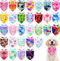 30 Pcs Tie Dye Dog Bandanas for Small Dogs Medium Stitch Dog Bandana Bulk Reversible Print One Side Large Polyester Scarves Party Grooming M