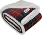 PetAmi Dog Blanket for Bed, XL Pet Blanket Large Dogs, Fleece Furniture Couch Cover Protector Sofa Car Crate Kennel, Soft Sherpa Cat Throw Plush Reversible Washable, Twin 60x80 Plaid Red