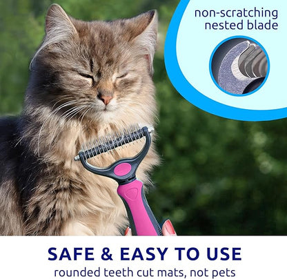 Pat Your Pet Deshedding Dog Brush For Shedding – Cat Brushes For Indoor Cats, Double-Sided Cat Brush Deshedding & Grooming Tool For Long Haired And Short Haired Dogs, Skin-Friendly