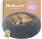 Bedsure Calming Cat Beds for Indoor Cats - Small Cat Bed Washable 20 inches, Anti-Slip Round Fluffy Plush Faux Fur Pet Bed, Fits up to 15 lbs Pets, Dark Grey
