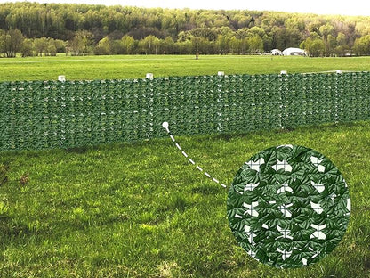 Artificial Ivy Privacy Fence Wall Screen: 40X100 in UV-Anti Faux Greenery Backdrop Ivy Vine Leaf Hedges Fence Panels for Patio, Balcony, Garden, Backyard Indoor Outdoor Green Decor