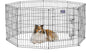 MidWest Homes for Pets Folding Metal Dog Exercise Pen, Indoor/Outdoor Playpen with Secure Door, Provides 16 Sq Feet of Play Space, 30-Inches Tall, Black E-Coated