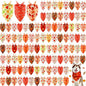 Chunful 100 Pieces Thanksgiving Dog Bandanas Bulk Fall Autumn Pet Bandanas with Pumpkin Patterns Triangle Scarf Bib Kerchief Set for Small Large Dog Costume Accessories (31.5 x 21.7 x 21.7)