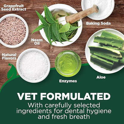 Vet's Best Dog Toothpaste & Dog Toothbrush, Dental Kit, Plaque Remover for Teeth, Whitens Teeth, Freshens Canine Breath, Veterinarian Formula, Finger Toothbrush Included