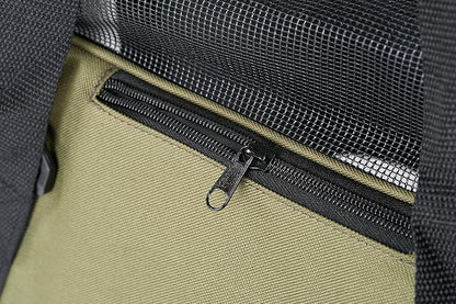 Pawer Soft-Sided Pet Carrier for Cat and Small Dog,Olive Color,Medium Size,Washable 600D Oxford Cloth Airline Approved Travel Tote,with 2 Mesh Opens and a Strap for Carry,Multiple Colors Available