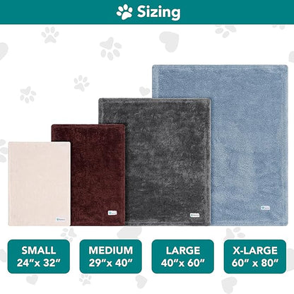 PetAmi Dog & Cat Blanket - Fluffy Soft, Sherpa Fleece, Calming, Washable, Blue, Medium 29x40