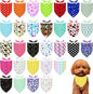 30 Pcs Polka Dot Dog Bandanas for Small Dogs Stitch Dog Bandana Bulk Reversible Print One Side Polyester Puppy Scarves Party Grooming S