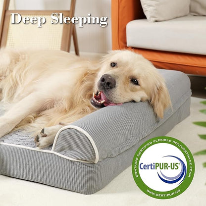 Orthopedic Dog Beds for Large Dogs,Waterproof Lined Egg Crate Foam Pet Bed Mat with Removable and Washable Cover and Non Slip Bottom,Dog Sofa Bed