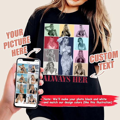 H-DEWALL Custom T Shirts Mineral Wash Tshirt Bootleg Rap Tee Customized Gifts for Boyfriend Birthday Shirts Tops for Women