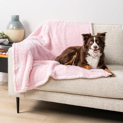 PetAmi Dog Blanket for Small Medium Dogs, Pink Fluffy Soft Sherpa Fleece for Puppy, Kitten, Doggie, Calming Pet Throw for Couch Sofa Bed, Washable, Medium 29x40