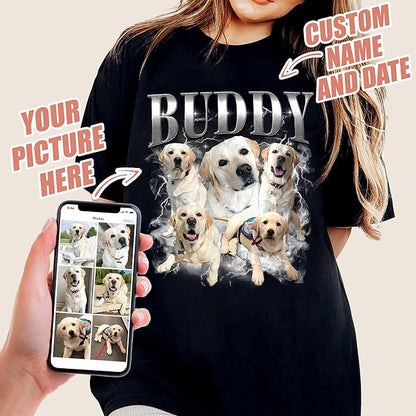 Mit & Mia Custom Your Own Bootleg Rap Shirts for Boyfriend Girlfriend Face Shirt with Photo Gift for Him Her Pet Lovers