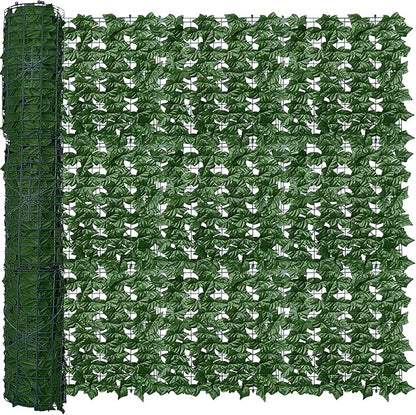 Artificial Fence Privacy Screen: 5FT x 20FT UV-Anti Faux Greenery Backdrop Ivy Chain Link Shades Panels for Patio, Balcony, Garden,Deck,Backyard Indoor Outdoor Green Wall Decor