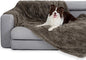 gogobunny Waterproof Dog Blanket for Couch & Furniture Protection - Super Soft Reversible Throw for Large Dogs & Cats, Calming Washable Fur & Sherpa Pet Blanket (50x60 Inch, Stone)