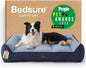 Bedsure SupportMax™ Orthopedic Dog Beds Large Sized Dog - Extra Thick Supportive Large Dogs Bed with Waterproof Washable Cover, L Plus Comfort Pet Sofa with Soft Sherpa and Nonskid Bottom, Blue, 38"
